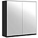 Armadietto Specchio Da Bagno Nero 64x20x67 Cm Legno Multistrato - Foto miniatura 2