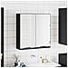 Armadietto Specchio Da Bagno Nero 64x20x67 Cm Legno Multistrato - Foto miniatura 1