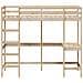 Letto Soppalco Con Scrivania 100x200 Cm Legno Massello Pino - Foto miniatura 2