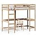 Letto Soppalco Con Scrivania 100x200 Cm Legno Massello Pino - Foto miniatura 8