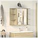 Mobile Bagno Con Specchio Rovere Sonoma 80x20,5x64 Multistrato - Foto miniatura 1