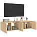 Mobili TV a Parete con Luci LED 2pz Rovere Sonoma 60x35x31 cm - Foto miniatura 4