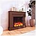 Cornice In Legno Mdf Marrone Per Caminetto Compatibile Con Inserto Elettrico Vulcano Da 60 Cm Di Facile Montaggio Prodotto In Europa Camillo - Foto miniatura 1