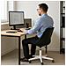 Sedia Da Ufficio Full Nero Poltrona Da Studio E Casa Ergonomica Con Ruote - Foto miniatura 3