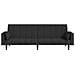 Divano Letto a 2 Posti con 2 Cuscini Nero in Tessuto - Foto miniatura 5