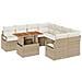 Set di divani da giardino 9 pezzi con cuscini Beige Poly Rattan Acacia, Divano da giardino per 2 persone con cuscini Beige Poly Rattan - Foto miniatura 1