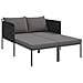 Lettino prendisole con cuscini per 2 persone Anthracite 115x153x69,5 cm Acciaio - Foto miniatura 1