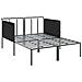 Lettino prendisole con cuscini per 2 persone Anthracite 115x153x69,5 cm Acciaio - Foto miniatura 5