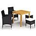 Set Mobili da Pranzo per Giardino 5 pz Nero - Foto miniatura 1