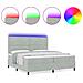 Letto a molle con materasso Grigio chiaro 200 x 200 cm Velluto - Foto miniatura 4