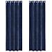Tende con tende 2 pcs Blu scuro 140 x 225 cm Velluto - Foto miniatura 1