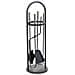 Set Attrezzi Per Camino In Metallo Nero 5pz D22x68h Cm - Foto miniatura 1