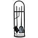 Set Attrezzi Per Camino In Metallo Nero 5pz D22x68h Cm - Foto miniatura 3