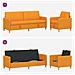 Set di Divani con Storage 2 pcs Giallo Scuro Poliestere - Foto miniatura 4