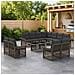 Set Divano da Giardino 12 pz Grigio e Grigio Scuro polyrattan - Foto miniatura 10