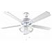 7066B Ventilatore da Soffitto 5 Pale Diametro 130 cm Kit Luce Colore Bianco - Foto miniatura 2