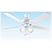 7066B Ventilatore da Soffitto 5 Pale Diametro 130 cm Kit Luce Colore Bianco - Foto miniatura 1