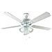 7066B Ventilatore da Soffitto 5 Pale Diametro 130 cm Kit Luce Colore Bianco - Foto miniatura 4