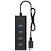 Hub Usb 3.0 3.1 Gen 1 Tipo C a 4 Porte in Alluminio Colore Nero - Foto miniatura 4