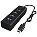 Hub Usb 3.0 3.1 Gen 1 Tipo C a 4 Porte in Alluminio Colore Nero - Foto miniatura 1