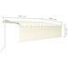 Tenda Automatica Parasole Sensore Vento E Led 5x3m Crema - Foto miniatura 5