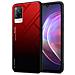 Custodia Compatibile Con Vivo V21 4g / 5g In Rosso - Nero - Coperchio Protettivo Bicolore In Vetro Temperato E Silicone Tpu - Foto miniatura 1