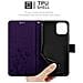 Custodia Compatibile Con Apple Iphone 11 Pro Max (xi Pro Max) In Lilla Scuro Fiore - Coperchio Protettivo In Design Floreale Con Chiusura Magnetica, Funzione Stand E Slot Per Carte - Foto miniatura 6