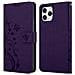 Custodia Compatibile Con Apple Iphone 11 Pro Max (xi Pro Max) In Lilla Scuro Fiore - Coperchio Protettivo In Design Floreale Con Chiusura Magnetica, Funzione Stand E Slot Per Carte - Foto miniatura 8
