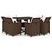 Set Da Pranzo Per Giardino 9 Pz Con Cuscini Polyrattan Marrone - Foto miniatura 2