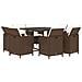 Set Da Pranzo Per Giardino 9 Pz Con Cuscini Polyrattan Marrone - Foto miniatura 3