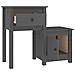 Comodini 2 Pz Grigi 79,5x38x65,5 Cm In Legno Massello Di Pino - Foto miniatura 3