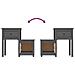 Comodini 2 Pz Grigi 79,5x38x65,5 Cm In Legno Massello Di Pino - Foto miniatura 5