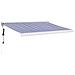 Tenda Sole Retrattile Blu E Bianca 3,5x2,5m Tessuto E Alluminio - Foto miniatura 1