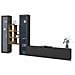 Parete Attrezzata Eros, Set Salotto Porta Tv A 3 Ante, Mobile Soggiorno Multiuso Con Vetrina E Luce Led, 100% Made In Italy, Cm 320x30h180, Antracite - Foto miniatura 2