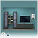 Parete Attrezzata Eros, Set Salotto Porta Tv A 3 Ante, Mobile Soggiorno Multiuso Con Vetrina E Luce Led, 100% Made In Italy, Cm 320x30h180, Antracite - Foto miniatura 4