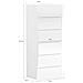 Cassettiera Michele, Settimanale 6 Cassetti, Comò Per Camera Da Letto, 100% Made In Italy, Cm 50x40h122, Bianco Lucido - Foto miniatura 3