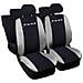 Coprisedili Auto Compatibili Per Puma, Made In Italy, Set Di Copri Sedili Anteriori E Posteriori Con Copri Poggiatesta Incluso, Tessuto Poliestere, Colore - Nero \grigio Chiaro - Foto miniatura 1