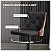 Set 2 Sgabelli Da Bar Girevoli Ad Altezza Regolabile Per Cucina E Soggiorno, 47.5x50x93.5-116 Cm, Nero E Noce - Foto miniatura 6