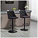 Set 2 Sgabelli Da Bar Girevoli Ad Altezza Regolabile Per Cucina E Soggiorno, 47.5x50x93.5-116 Cm, Nero E Noce - Foto miniatura 3