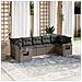 Set Divani da Giardino 7 pz con Cuscini Grigio in Polyrattan - Foto miniatura 2