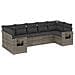 Set Divani da Giardino 7 pz con Cuscini Grigio in Polyrattan - Foto miniatura 1