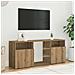 Mobile Porta TV con LED Artigianale 120x30x50 cm Multistrato - Foto miniatura 6