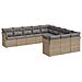 Set Divani Da Giardino 11 Pz Con Cuscini Beige In Polyrattan - Foto miniatura 2