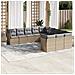 Set Divani Da Giardino 11 Pz Con Cuscini Beige In Polyrattan - Foto miniatura 1