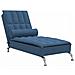 Chaise Longue Massaggi Cuscino A Rullo Blu In Tessuto - Foto miniatura 2
