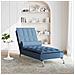 Chaise Longue Massaggi Cuscino A Rullo Blu In Tessuto - Foto miniatura 3