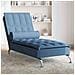 Chaise Longue Massaggi Cuscino A Rullo Blu In Tessuto - Foto miniatura 1