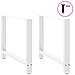 Gambe Per Tavolino Bianco 2 Pz 100x(72-73) Cm Acciaio - Foto miniatura 3