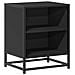 Comodino Nero 40x31x50 Cm Legno Multistrato E Metallo - Foto miniatura 2