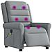 Poltrona Reclinabile Massaggio Elettrica Grigio Chiaro Tessuto - Foto miniatura 2